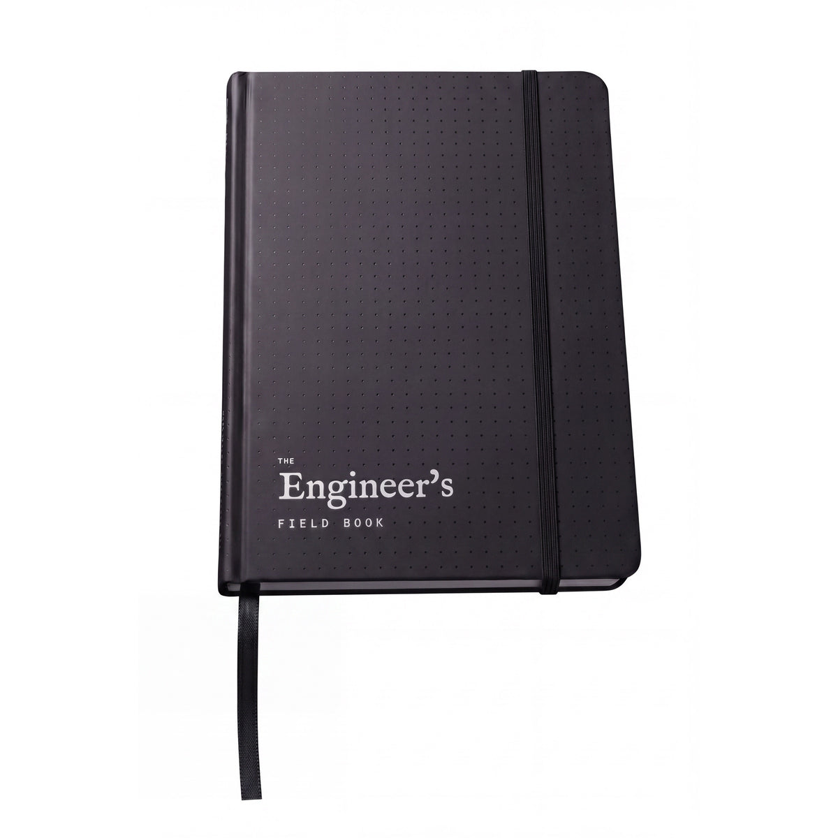 The Engineer's Field Book on a white background, front cover with elastic band and ribbon marker
