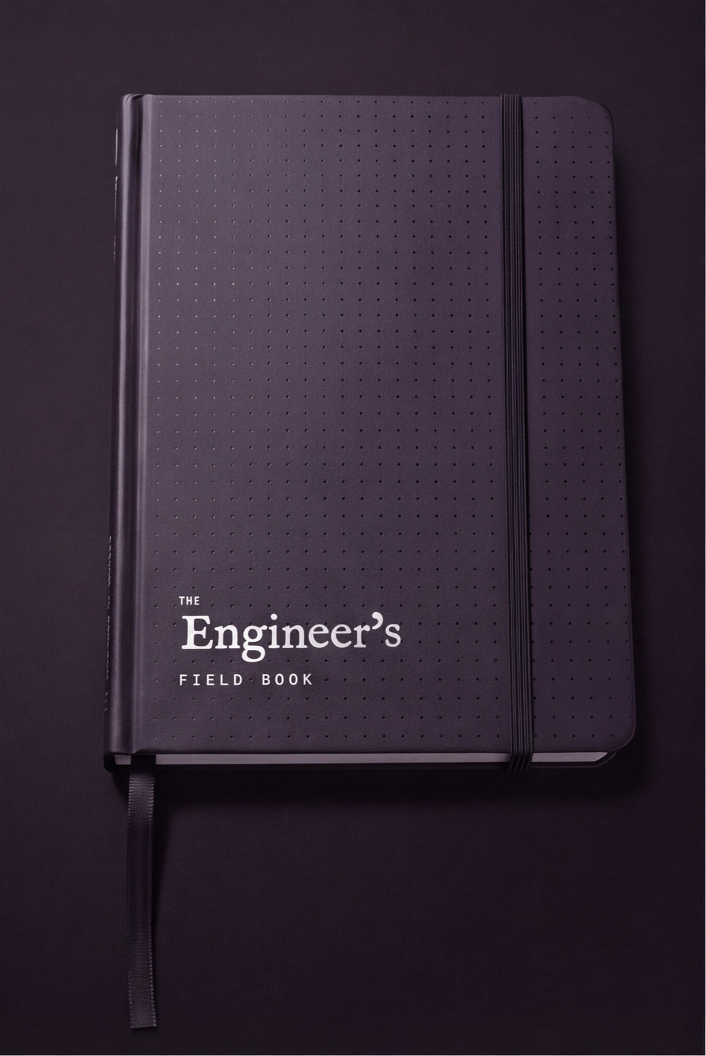 The Engineer's Field Book hardcover notebook, angled view showing the cover wordmark